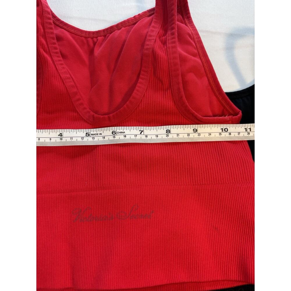 Victoria's Secret Ribbed Knit Wireless Stretch Bralette Set Red Black White S/P - Picture 9 of 12